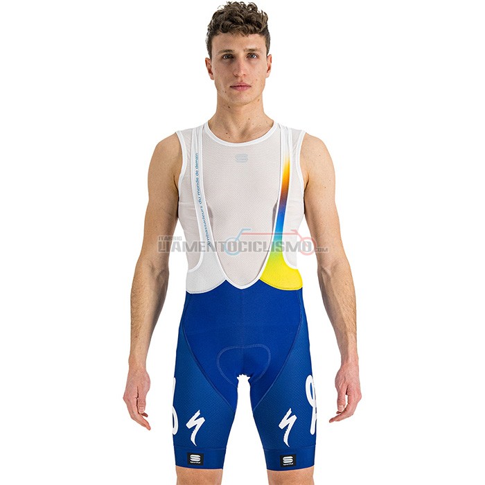 Abbigliamento Ciclismo Direct Energie Manica Corta 2022 Bianco Giallo Blu